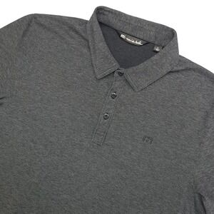 Travis Mathew‎ Polo Shirt Mens Large Gray Solid Pima Cotton Blend Golf Casual
